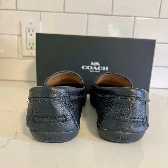 Coach Odette Black Leather Slip-on Casual Women’s Loafer Flat Shoes Size 9.5 - Picture 4 of 10